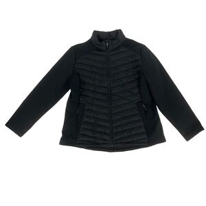32 Degrees Semi-Fitted Lightweight Mixed Media Black Jacket Size XXL Women’s